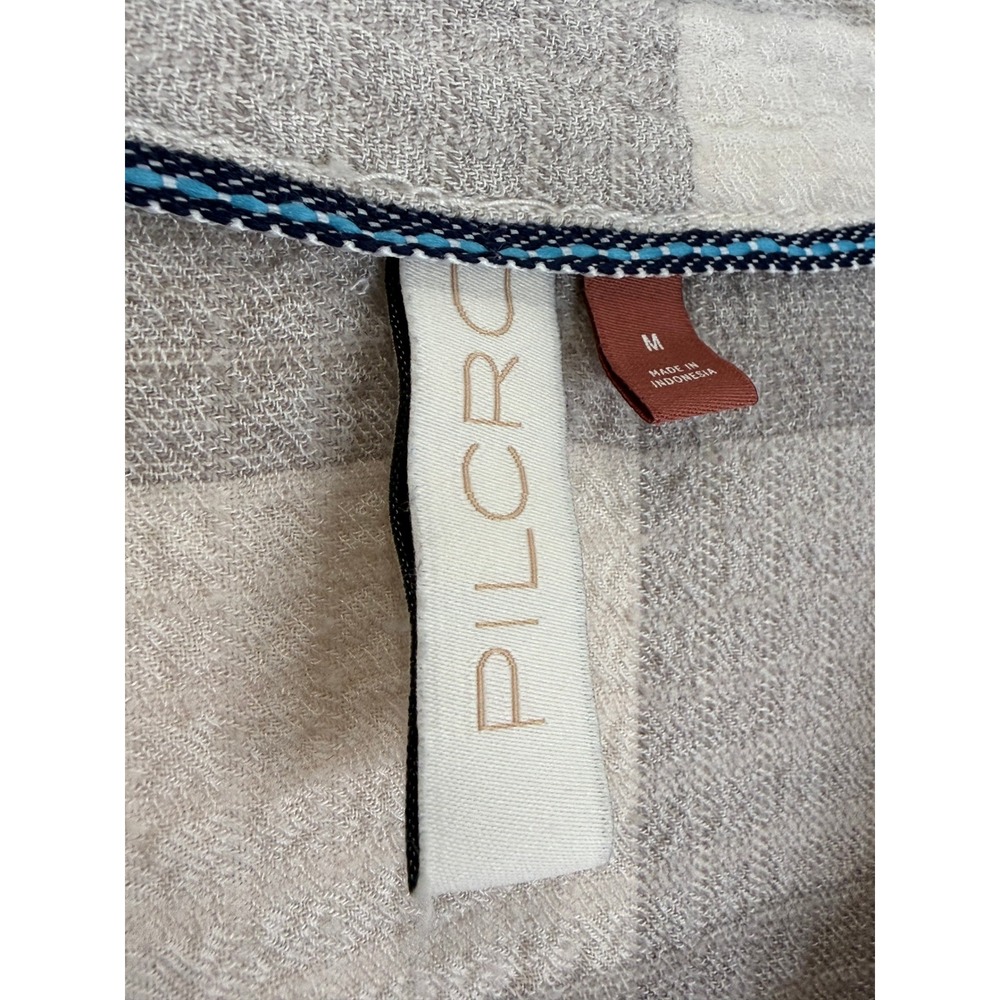Pilcro Anthropologie Gray Plaid Button Front Oversized Shirt Medium - Picture 3 of 9